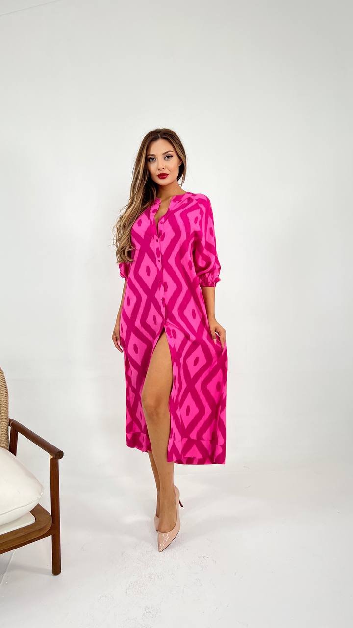 COLORFUL MIDI DRESS IN PINK