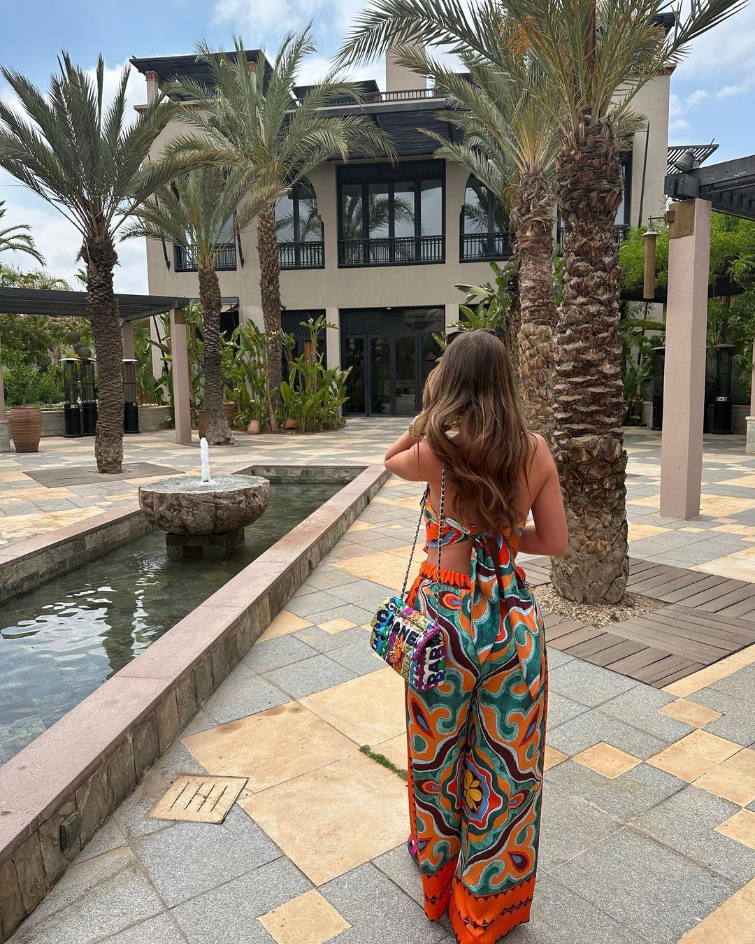 Back view of Women's Multi-Print Two Piece Set